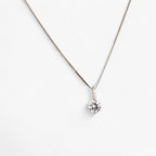 Silver-Plated Necklace with Round Zircon