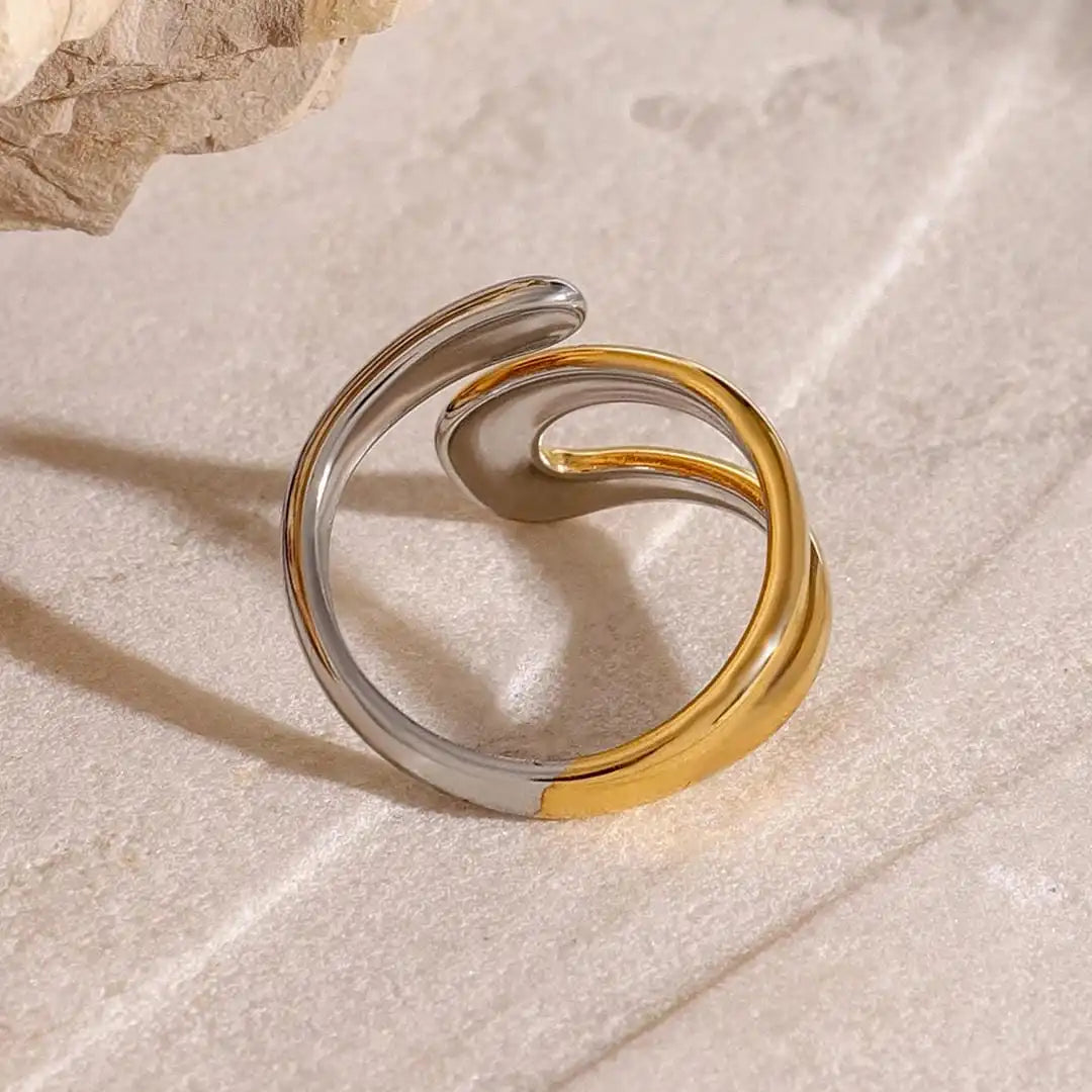 Open Gold-Tone U-Shaped Ring