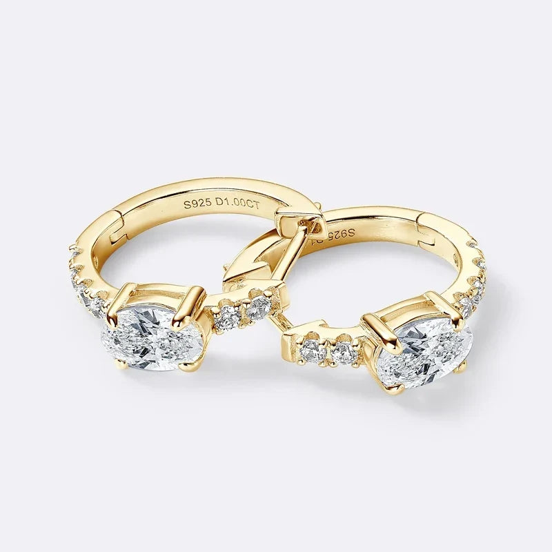 Crystal Hoop Earrings in Two Tones