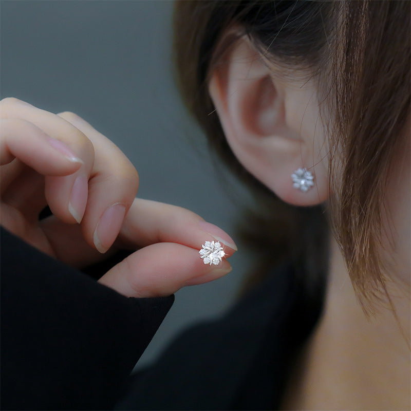 Crystal Flower Burst Stud Earrings