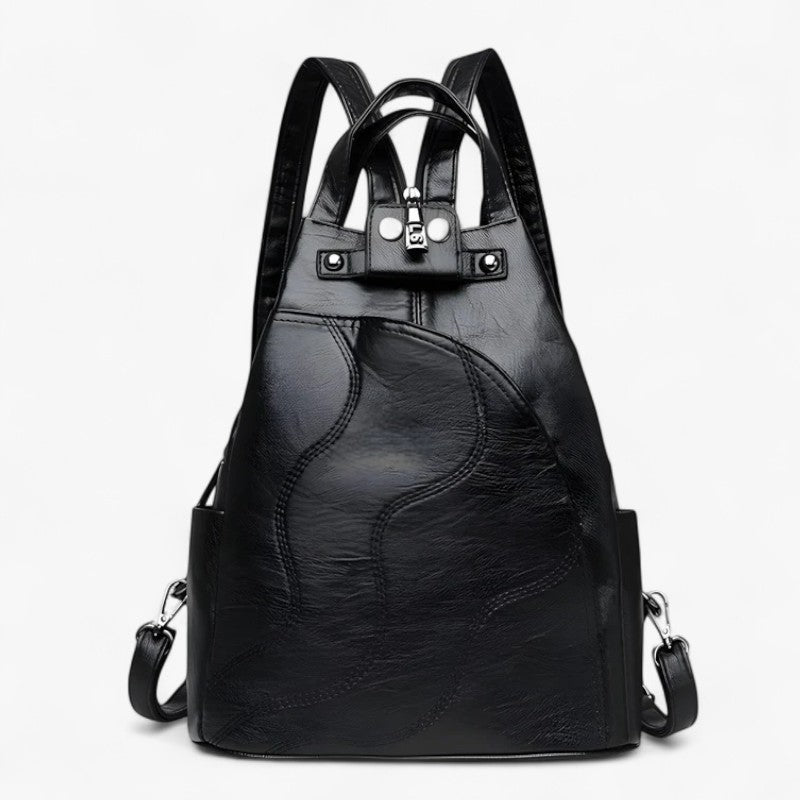 Elegant Secure Leather Backpack with Laptop Pocket