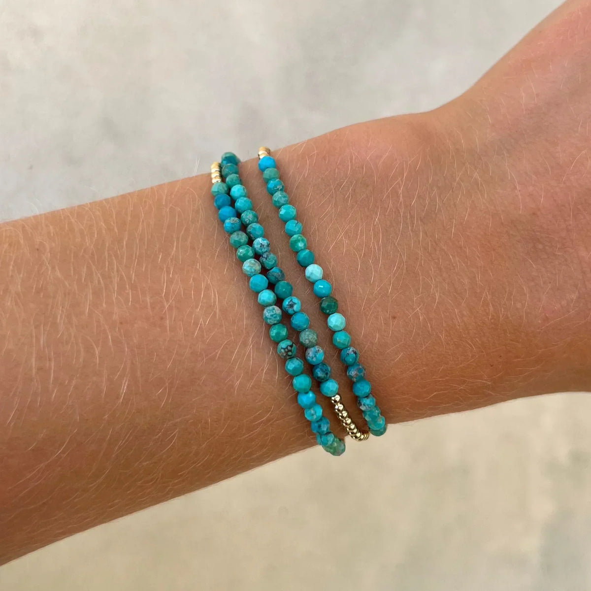 Gold-Tone Turquoise-Look Beaded Bracelet