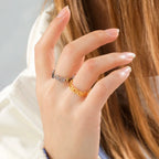 Adjustable Stainless Steel Paw Print Ring