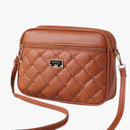 Women's Small Diamond-Quilted PU Shoulder Bag