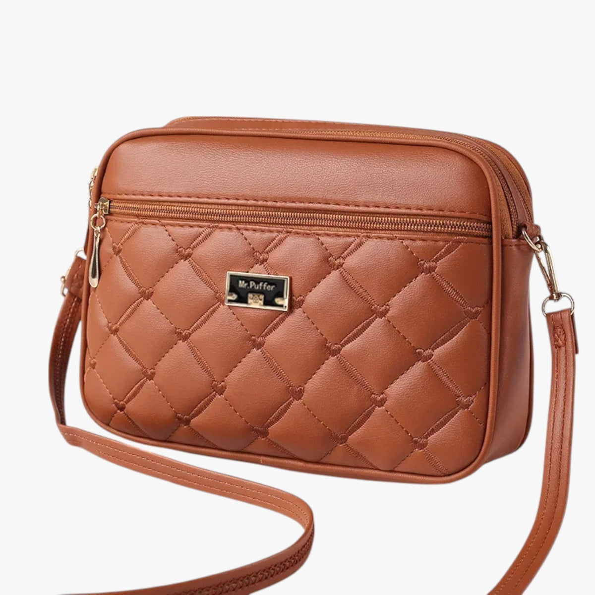 Women's Small Diamond-Quilted PU Shoulder Bag