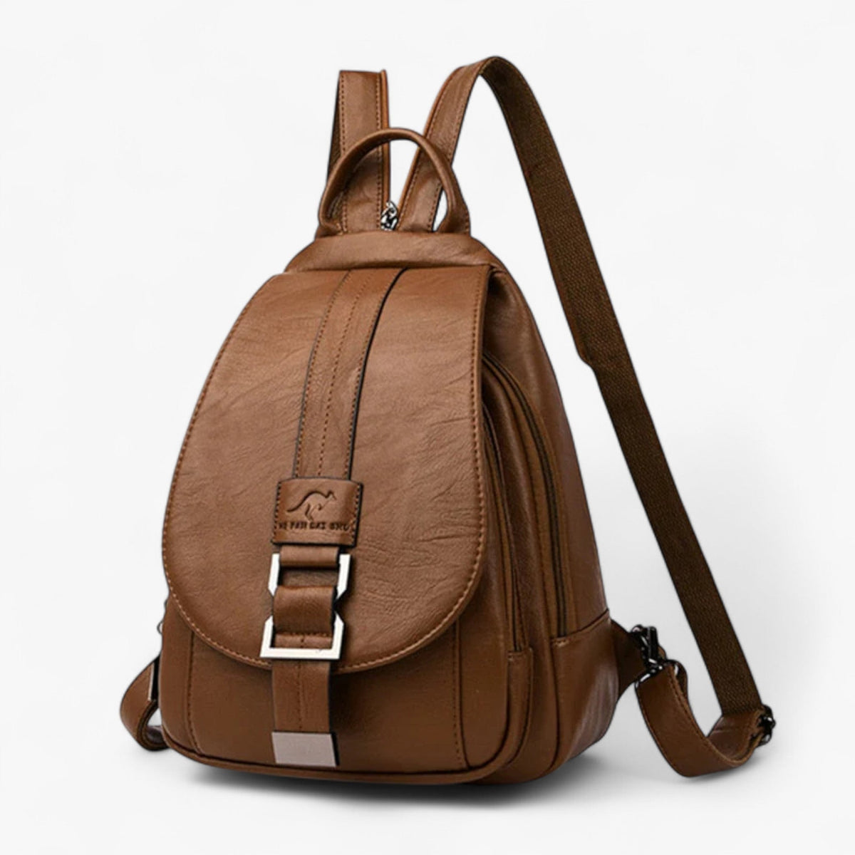 Elegant Soft Leather Backpack That Sits Evenly on Both Shoulders
