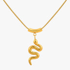 Goudkleurige slangenketting met vintage afwerking