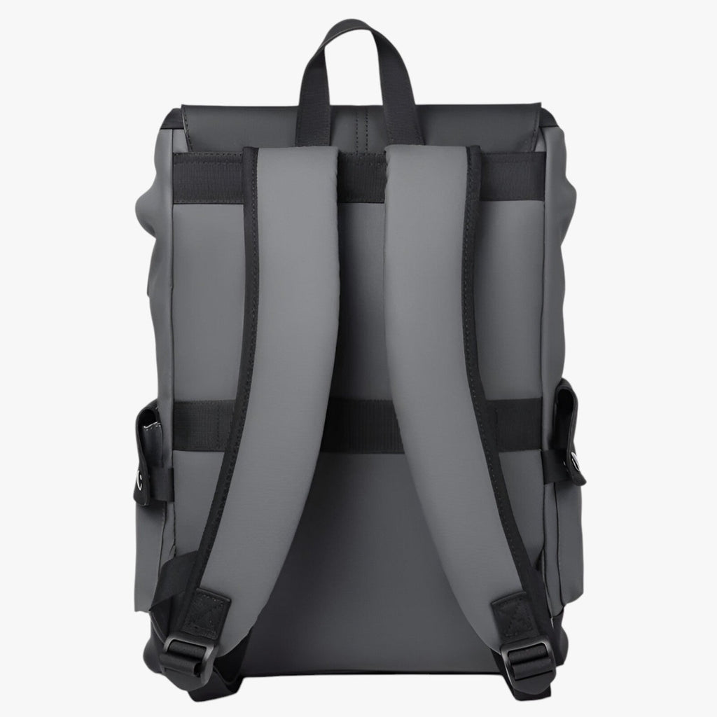 Waterproof PU Leather Laptop Backpack with USB Charger Port