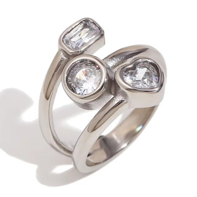 Vintage-Style Inlaid Colourful Glass Ring
