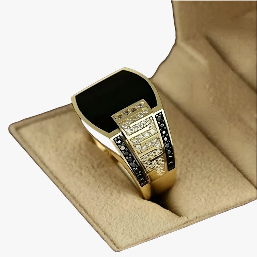 Gold-Tone Statement Ring with Textured Detail