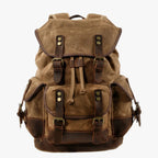 Large Vintage Canvas and Leather Hiking and Travel Backpack
