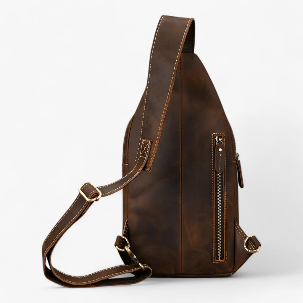 Men's Genuine Cowhide Leather Tablet Satchel Bag