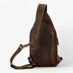 Men's Genuine Cowhide Leather Tablet Satchel Bag