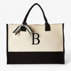 Reusable Canvas Cotton Initial Letter Tote Bag