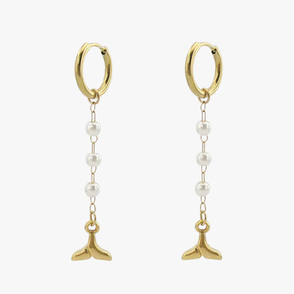 Coloured Steel Stud Earrings with Sea Motifs