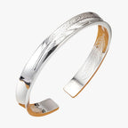 Sterling Silver Bracelet with Gold-Tone Feather Charm