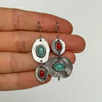 Silver-Tone Multi-Stone Drop Earrings