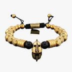 Beaded Bracelet with Spartan Helmet Charm