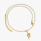 Goudkleurige slangenketting met vintage afwerking