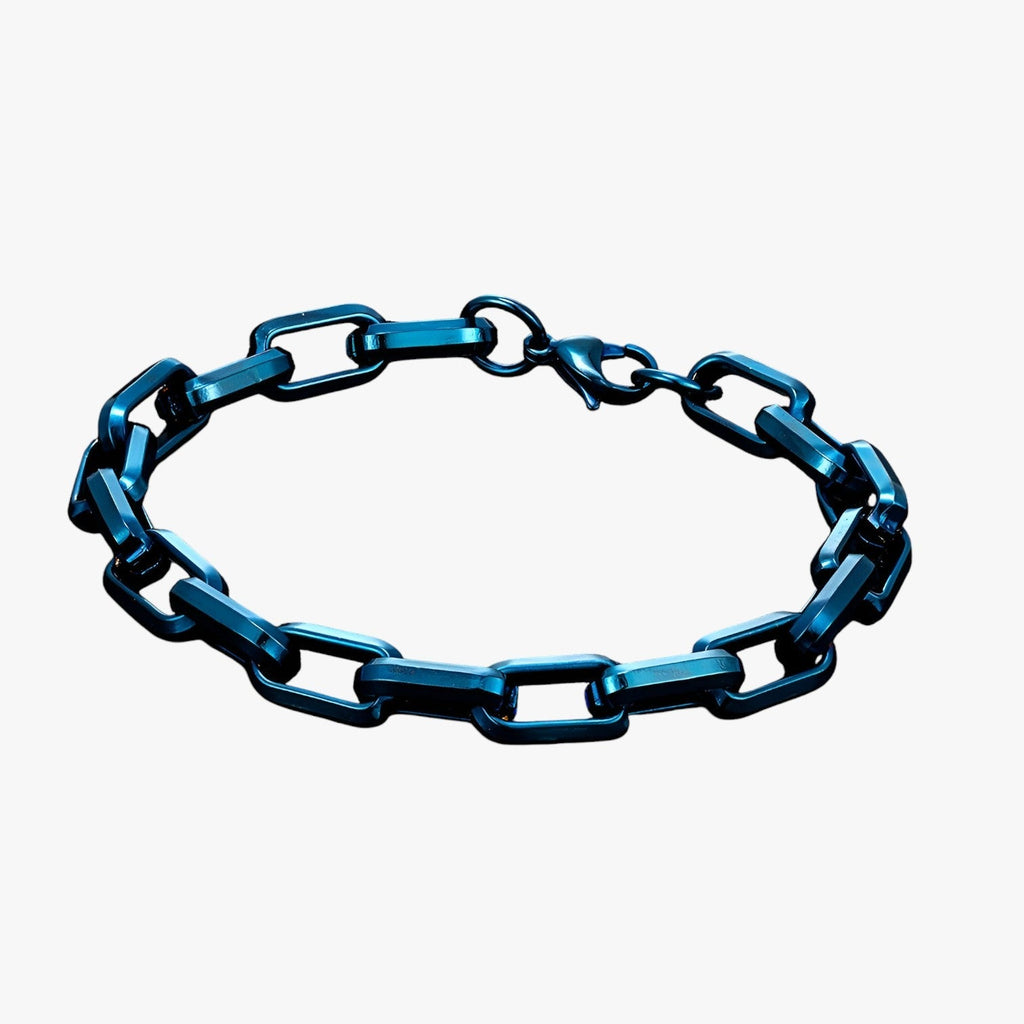Zware stalen armband met brede schakels