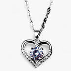 Crystal Heart and Lip Pendant Necklace