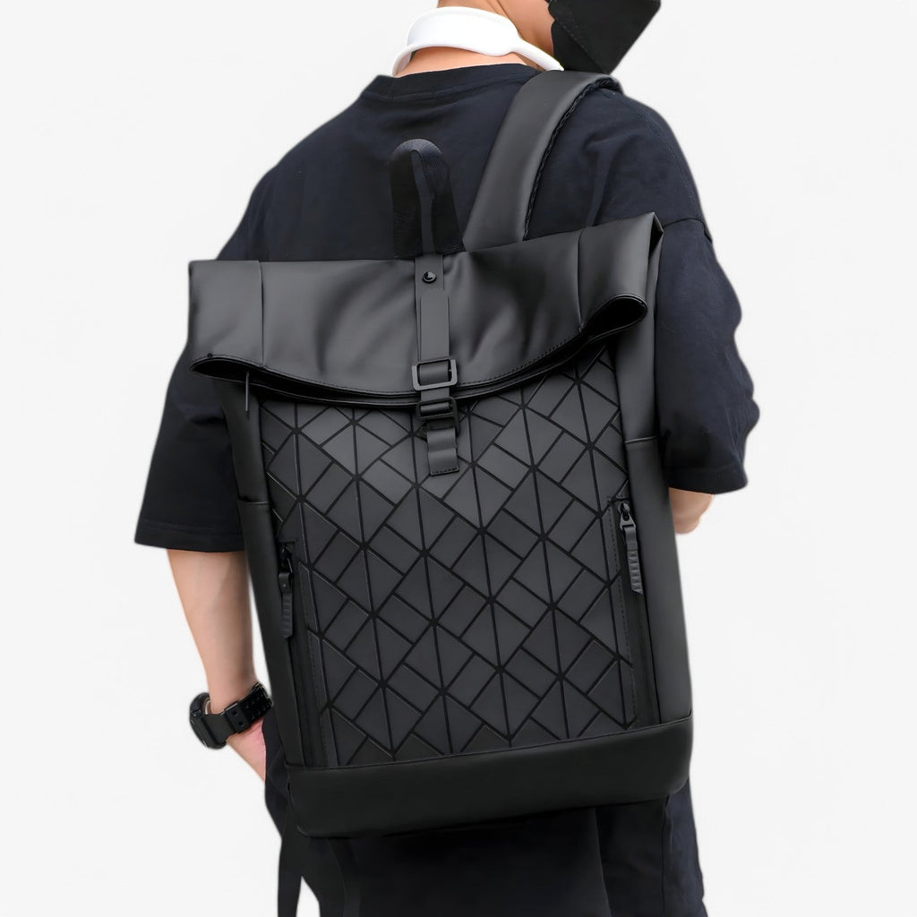 Men's Versatile Black Laptop Backpack for Daily Use