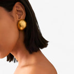 Classic Gold-Tone Earrings in Stainless Steel