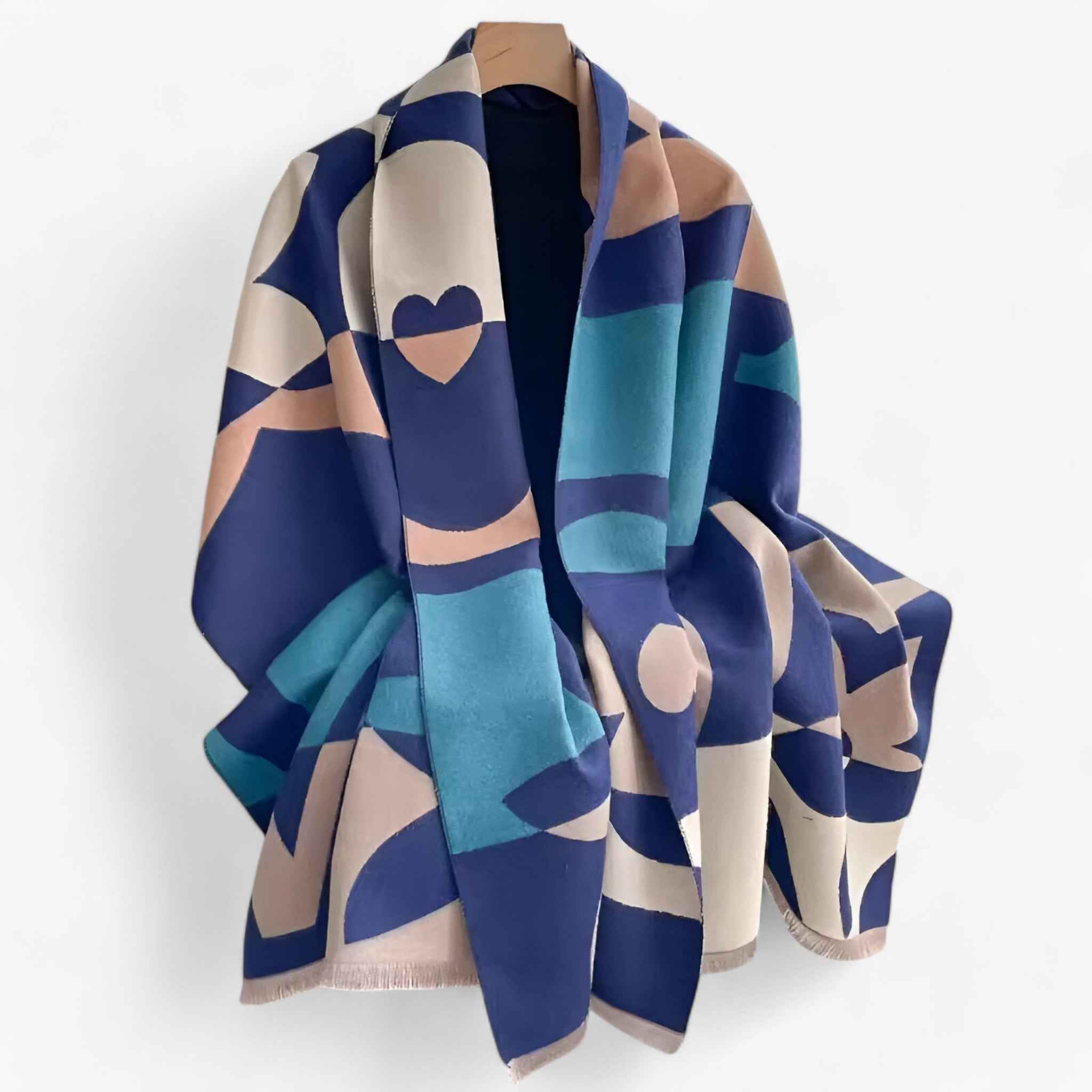 Floral Pashmina Scarf in a Soft Soft Knit Blend Yarn