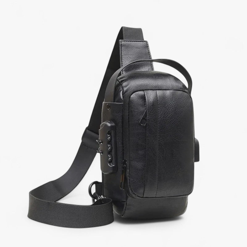 Men's Anti-Theft Lock Sling Bag with USB Port
