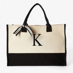 Reusable Canvas Cotton Initial Letter Tote Bag