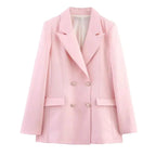 Tailored Long Blazer and Trouser Set with Matching Buttons