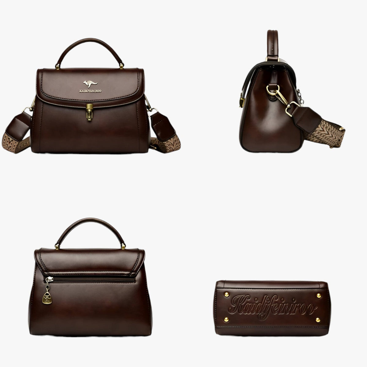 Smooth Leather Convertible Shoulder and Crossbody Bag