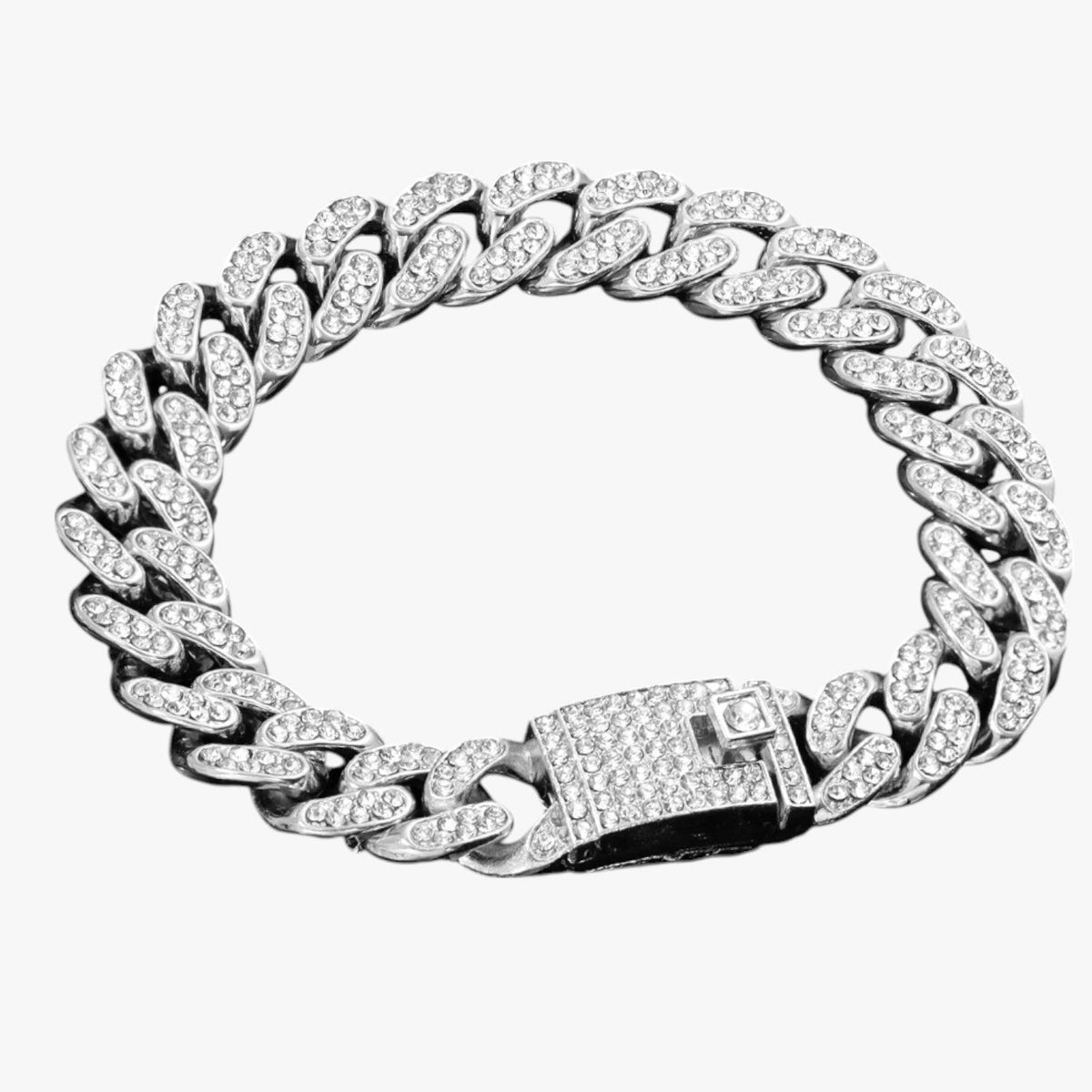Kristallen tennisarmband met hangende hartbedels