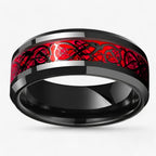 Celtic Knot Ring Set with Red Heart Zircon