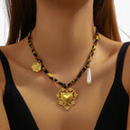 Leopard Charm Necklace with Gold-Tone Detailing