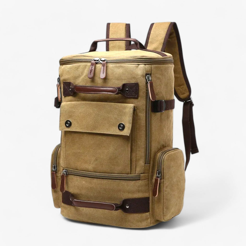 Ruime rugzak in vintage stijl met laptopvak
