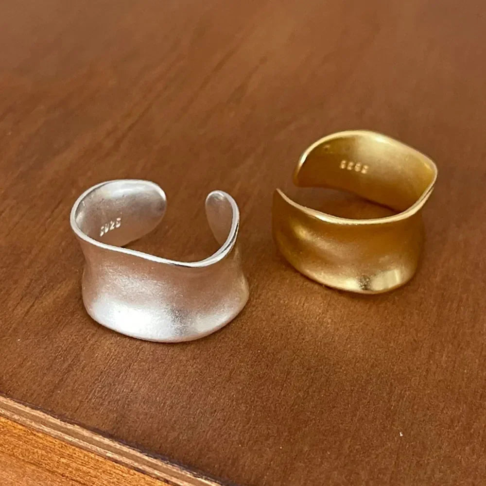 Adjustable Vintage-Style Wide Flat Ring