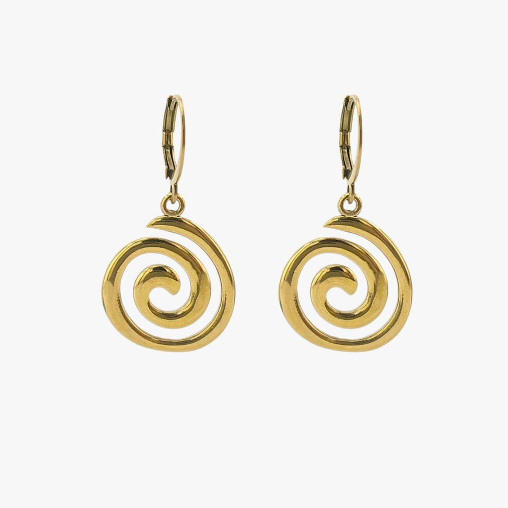 Coloured Steel Stud Earrings with Sea Motifs