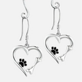 Heart and Paw Drop Earrings