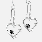 Heart and Paw Drop Earrings