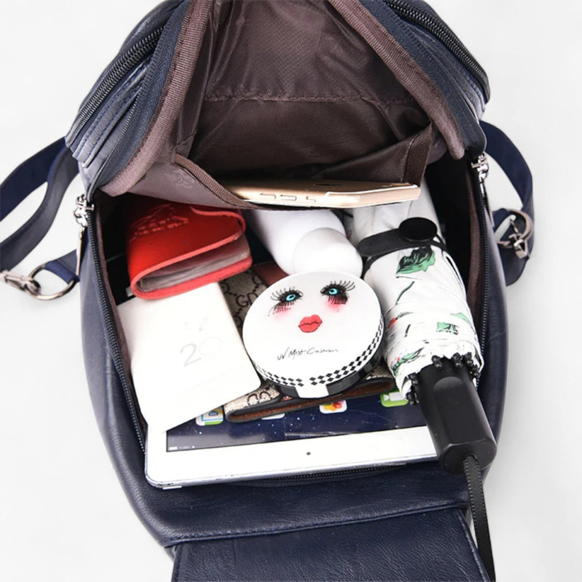 Elegant Soft Leather Backpack That Sits Evenly on Both Shoulders