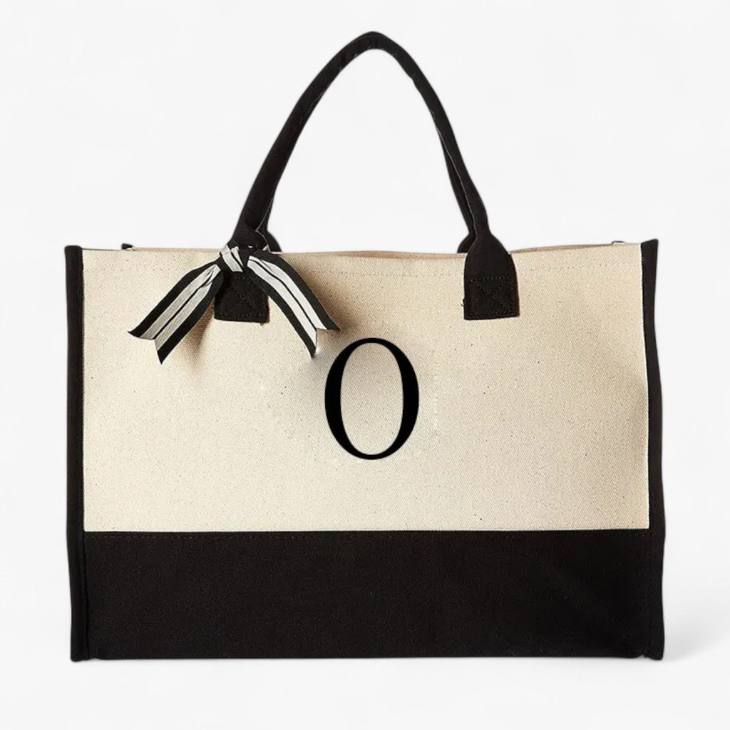 Reusable Canvas Cotton Initial Letter Tote Bag
