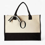 Reusable Canvas Cotton Initial Letter Tote Bag