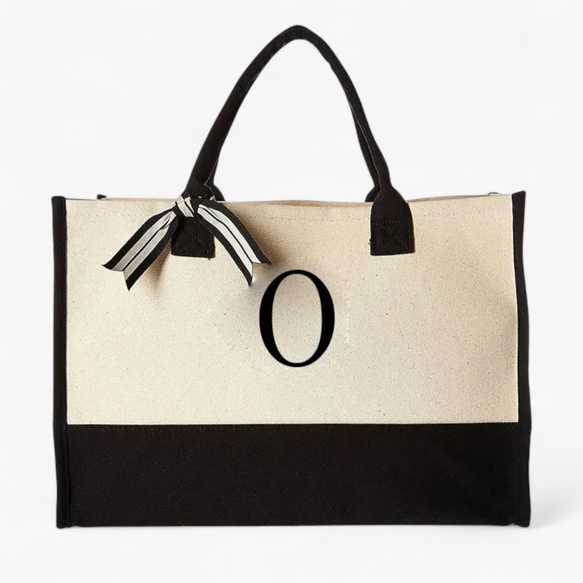 Reusable Canvas Cotton Initial Letter Tote Bag
