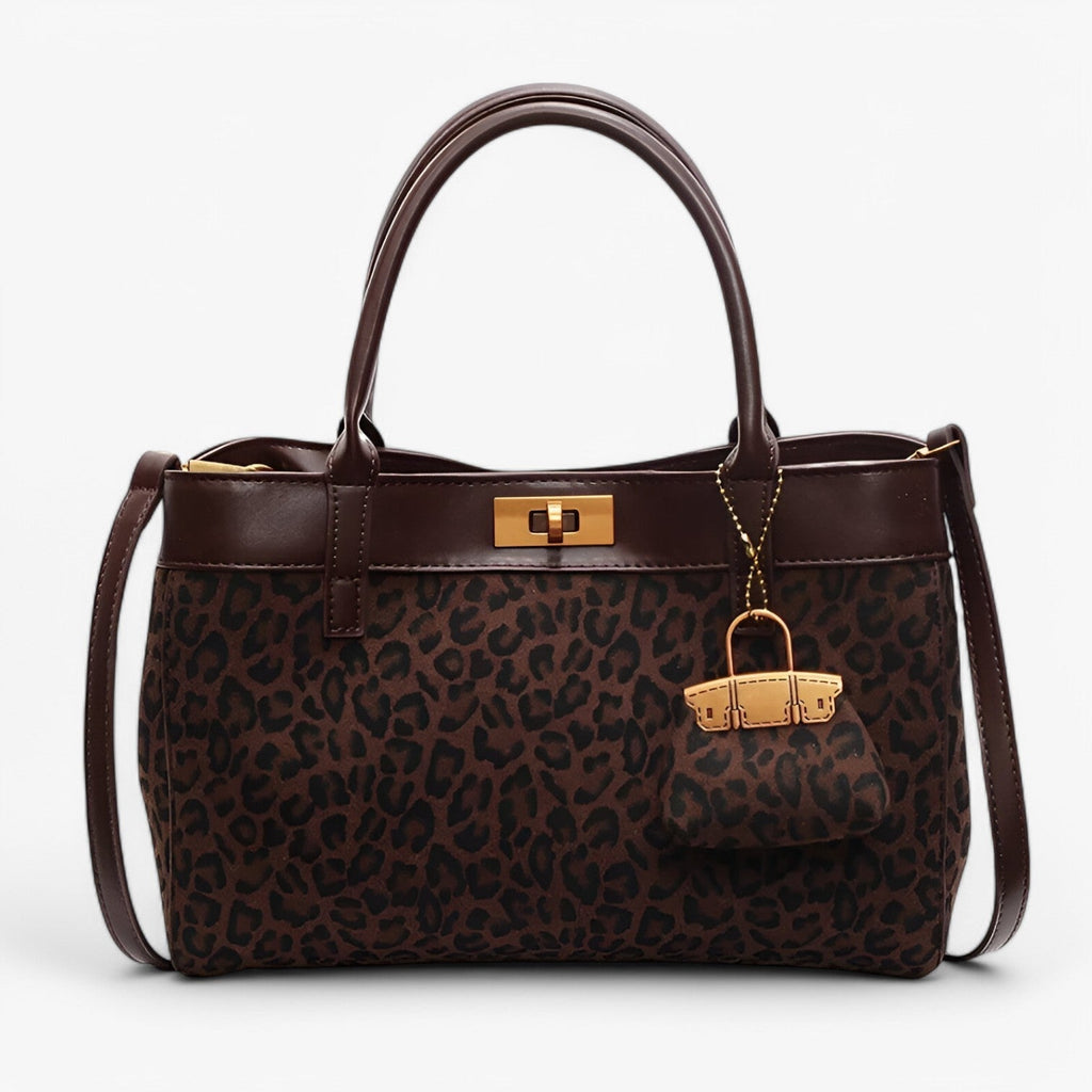 Large-Capacity Leopard Print Laptop Tote Bag