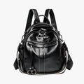 Retro Waxed-Look Water-Resistant PU Leather Backpack