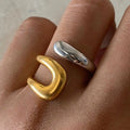 Open Gold-Tone U-Shaped Ring