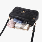 Women's Small Diamond-Quilted PU Shoulder Bag
