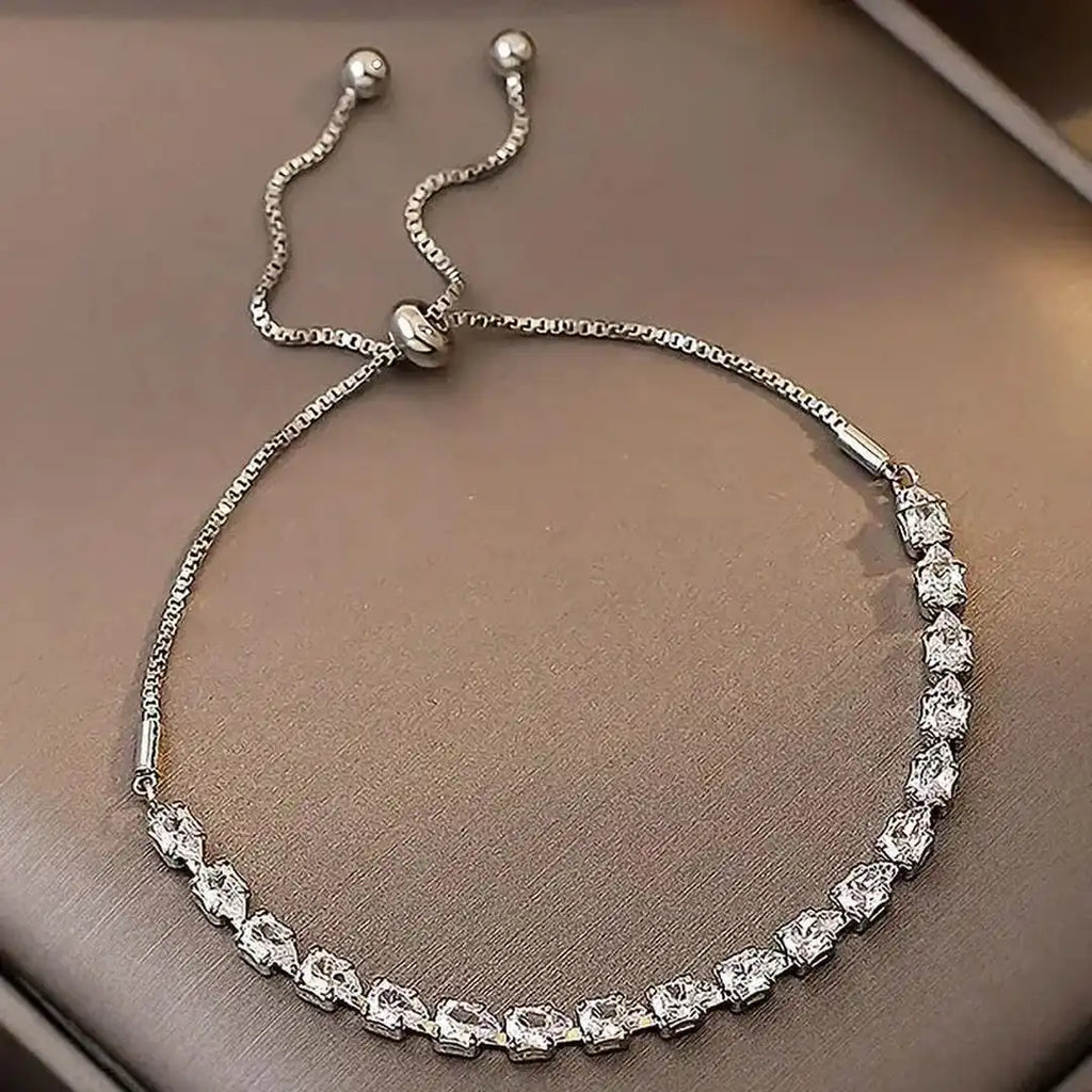 Adjustable Bracelet with Geometric Stones