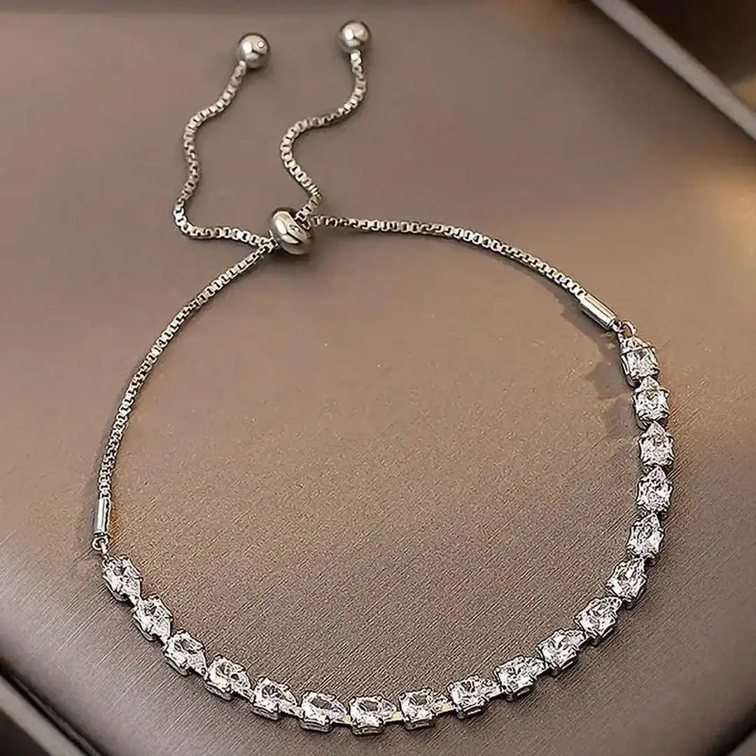 Adjustable Bracelet with Geometric Stones
